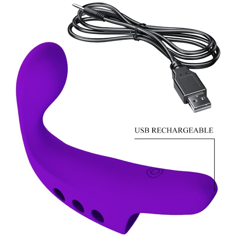 PRETTY LOVE - VIBRADOR DE DEDO GORGON MORADO RECARGABLE