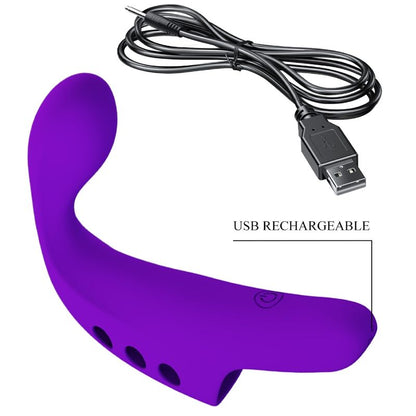 PRETTY LOVE - VIBRADOR DE DEDO GORGON MORADO RECARGABLE