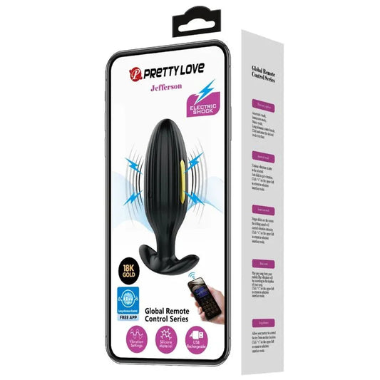 Pretty Love – Plug Anal Contrôlé Par Application Jefferson Noir