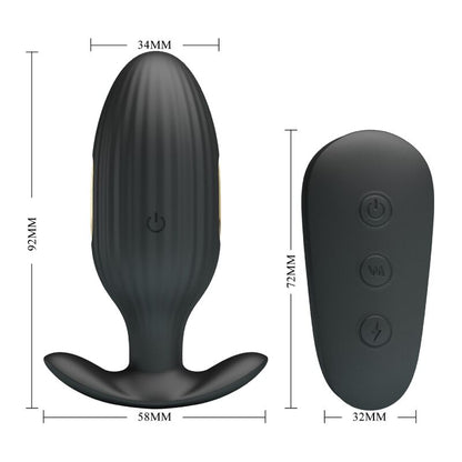 PRETTY LOVE - VIBRADOR ANAL RECARGABLE KELLY PLUG NEGRO