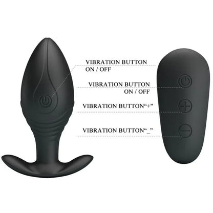 Pretty Love – Vibrateur Rechargeable Regina Anal Plug Noir