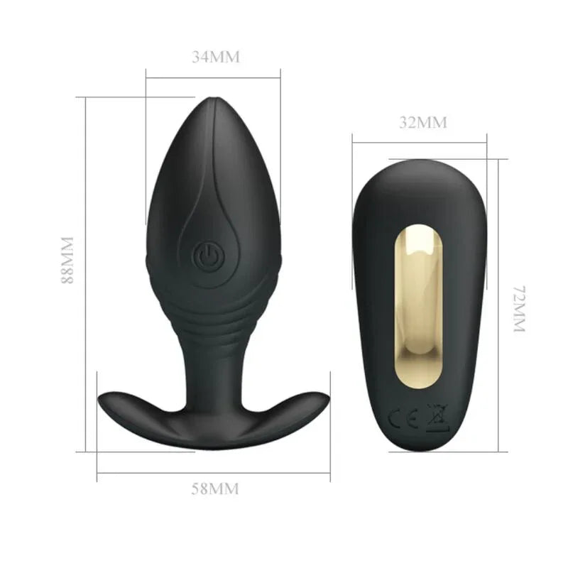 Pretty Love – Vibrateur Rechargeable Regina Anal Plug Noir