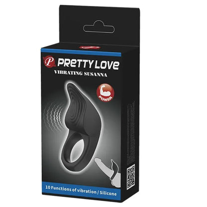 Pretty Love – Anneau Pénis Vibrant Susanna Noir