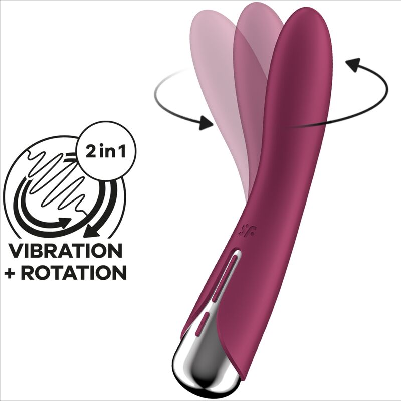 SATISFYER - VIBRADOR GIRATORIO AZUL CON 1 PUNTO G