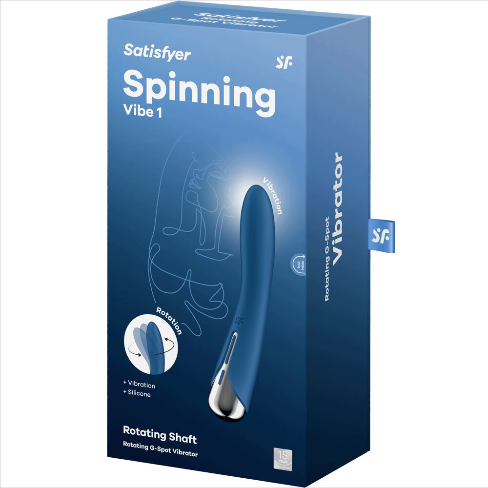 SATISFYER - VIBRADOR GIRATORIO AZUL CON 1 PUNTO G