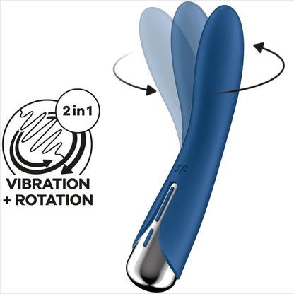SATISFYER - VIBRADOR GIRATORIO AZUL CON 1 PUNTO G