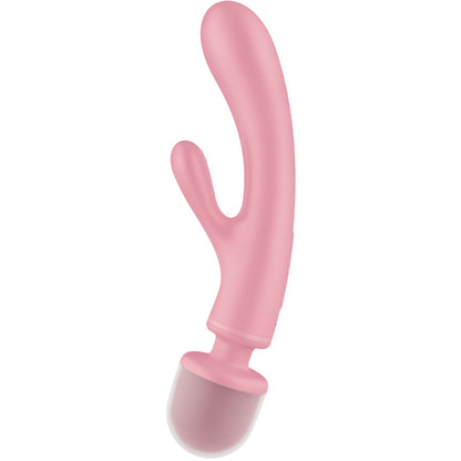 SATISFYER - MASAJEADOR VIBRADOR CONEJO TRIPLE LOVER GRIS
