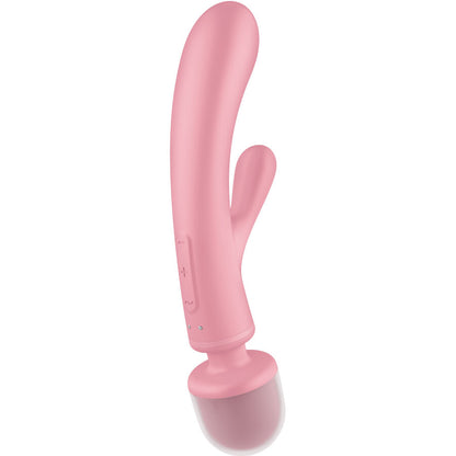 SATISFYER - MASAJEADOR VIBRADOR CONEJO TRIPLE LOVER GRIS