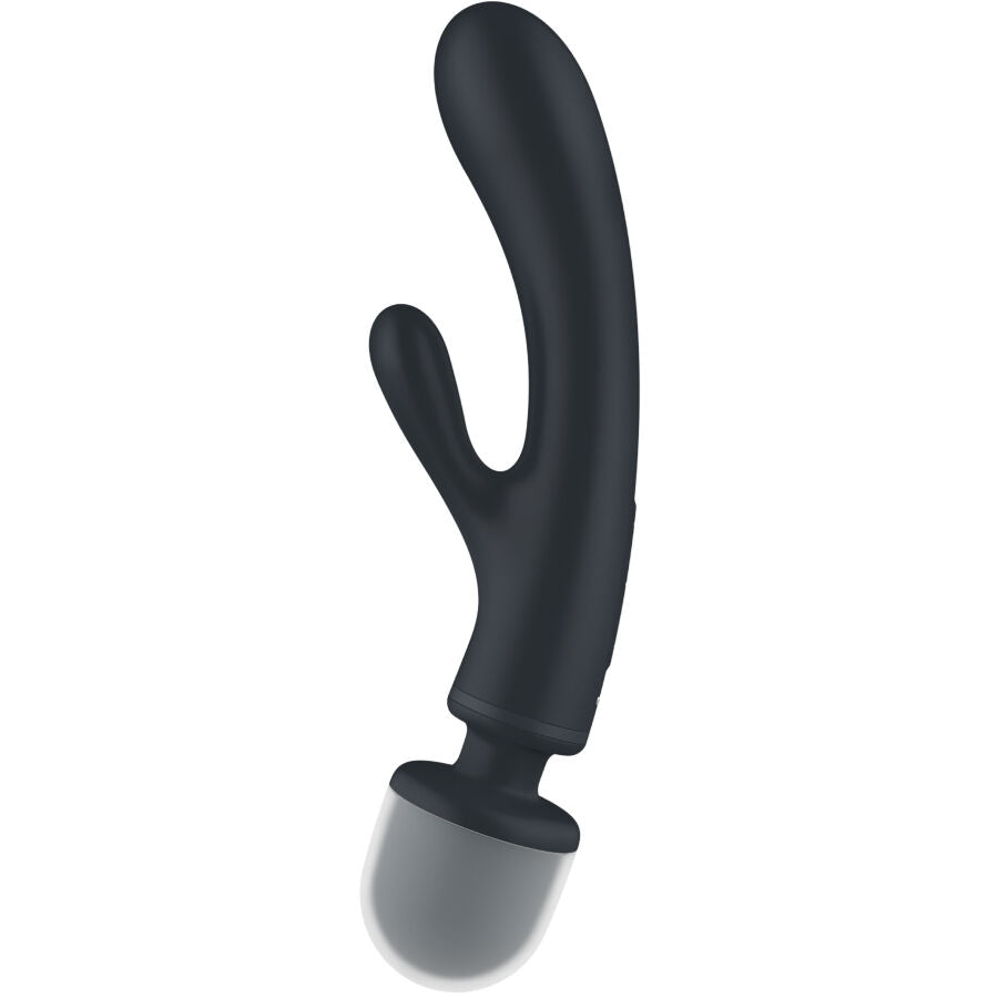 SATISFYER - MASAJEADOR VIBRADOR CONEJO TRIPLE LOVER GRIS