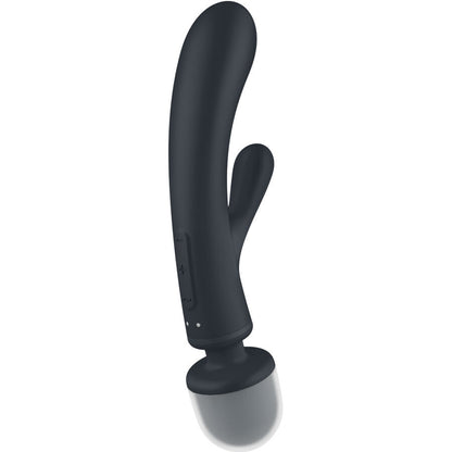 SATISFYER - MASAJEADOR VIBRADOR CONEJO TRIPLE LOVER GRIS