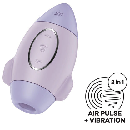 SATISFYER - MISSION CONTROL BLEU PETIT VIBRATEUR  DOUBLE IMPULSION