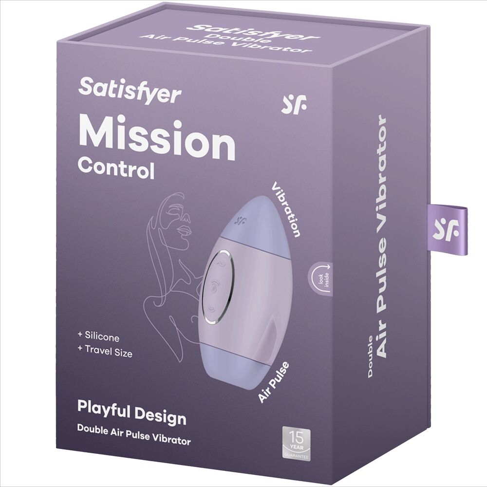 SATISFYER - MISSION CONTROL BLEU PETIT VIBRATEUR  DOUBLE IMPULSION