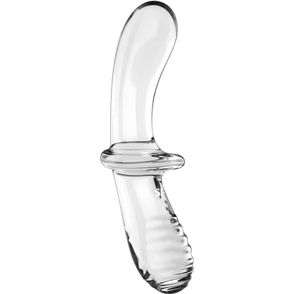 SATISFYER - DILDO DOBLE DE CRISTAL AZUL