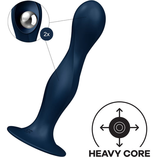 SATISFYER - GODE IN SILICONE DOUBLE BALL-R GRENAT
