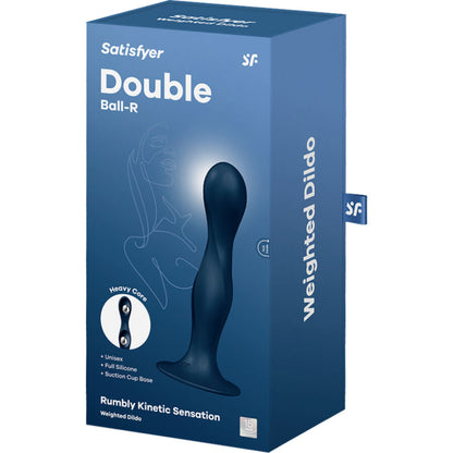 SATISFYER - GODE IN SILICONE DOUBLE BALL-R GRENAT