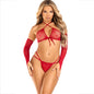 LEG AVENUE - CONJUNTO DE 3 PIEZAS TOP + TANGA + MANGAS