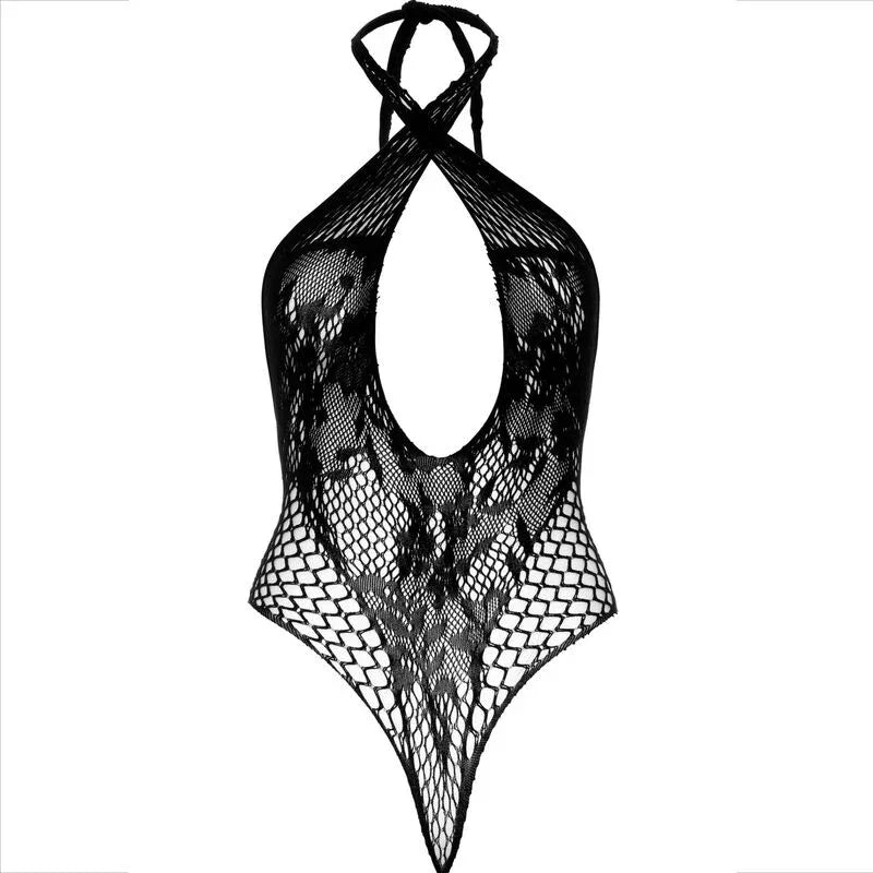 Leg Avenue – Licol Teddy avec Dentelle Noir