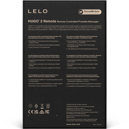 MASAJEADOR DE PRÓSTATA LELO HUGO 2 NEGRO CON CONTROL REMOTO