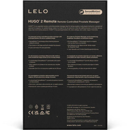 Lelo – Télécommande de Masseur de Prostate Hugo 2 Noir