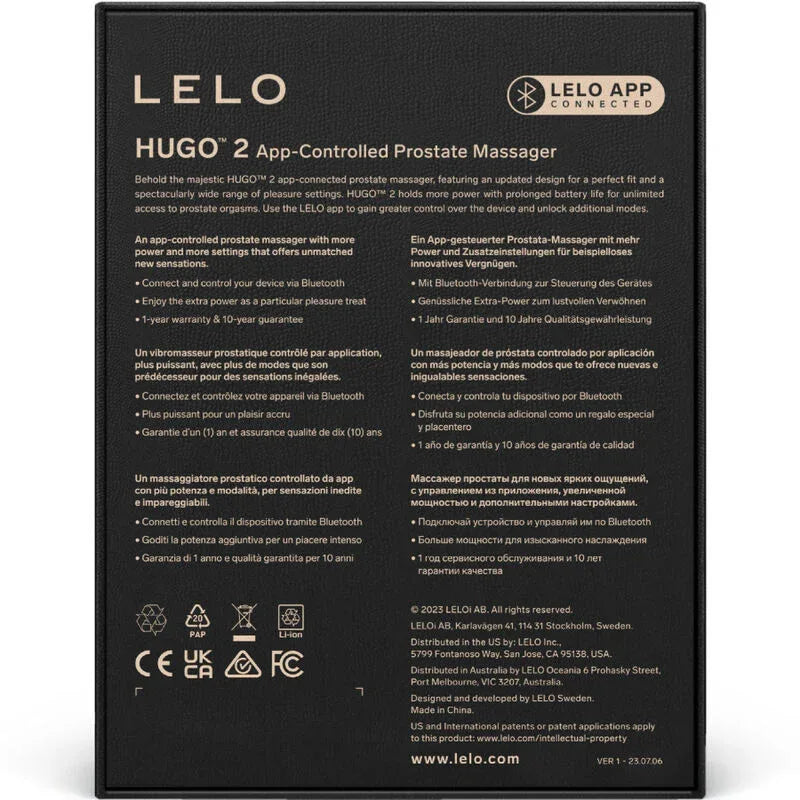 Lelo – Masseur de Prostate Hugo 2 Noir