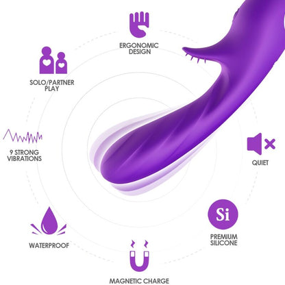 Vibrateur romance avec stimulateur violet – Armony