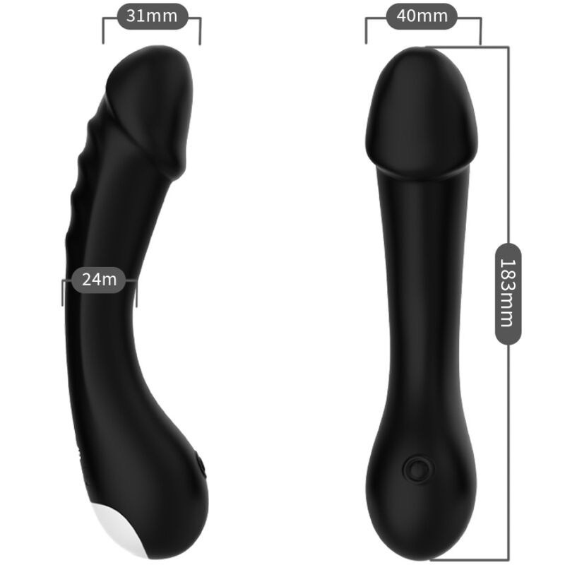 Gode vibrateur point g silicone noir – Armony