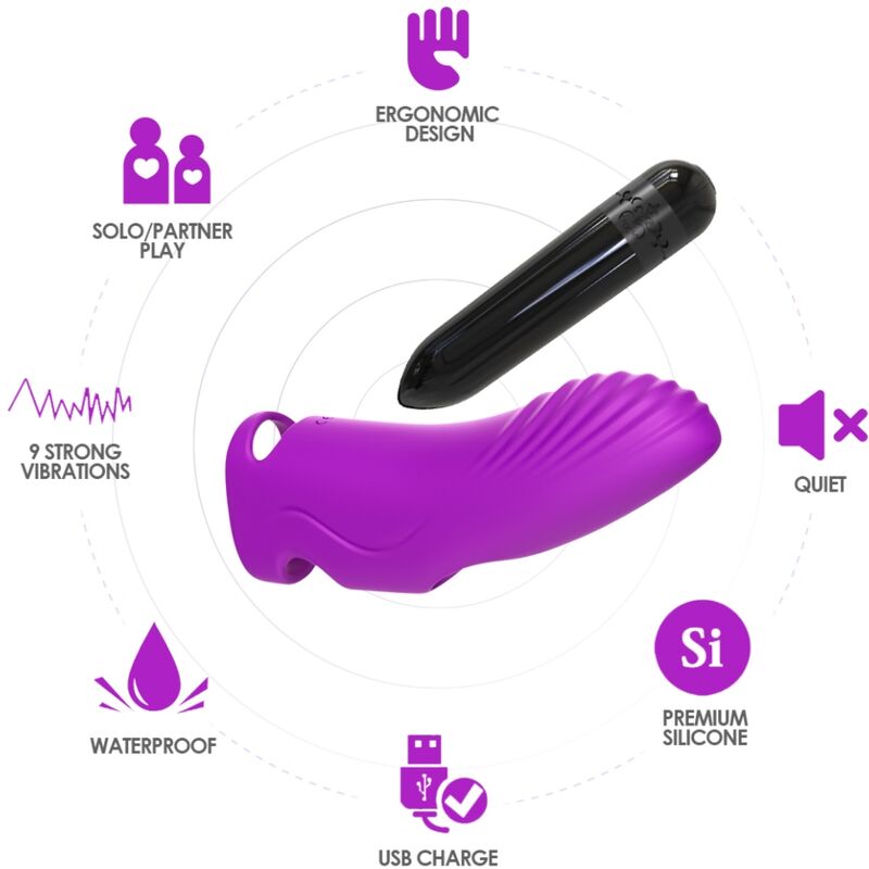 Aurora vibrateur doigt fuchsia – Armony