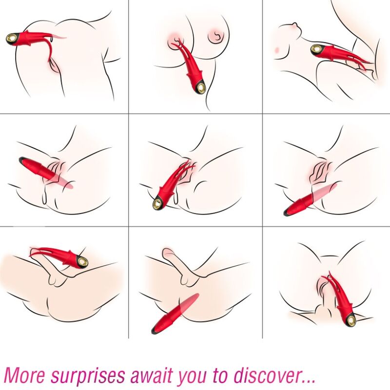 Vibrateur shadow double tête teasing rouge – Armony
