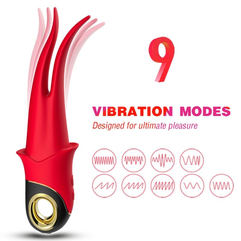 Vibrateur shadow double tête teasing rouge – Armony