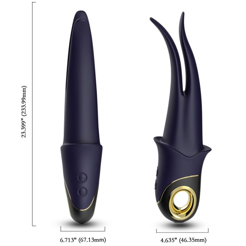 Vibrateur shadow double tête teasing bleu – Armony