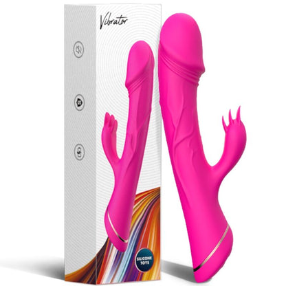 Gode vibrateur lapin silicone fuchsia – Armony