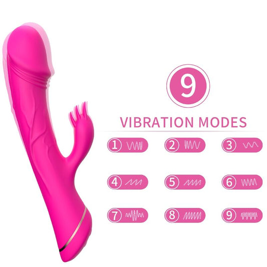 Gode vibrateur lapin silicone fuchsia – Armony