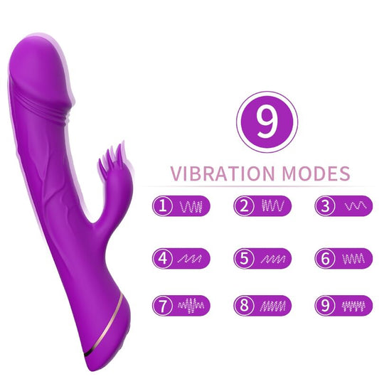 Gode vibrateur lapin silicone violet – Armony