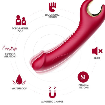 Vibrateur & rotateur prince dildo rouge – Armony