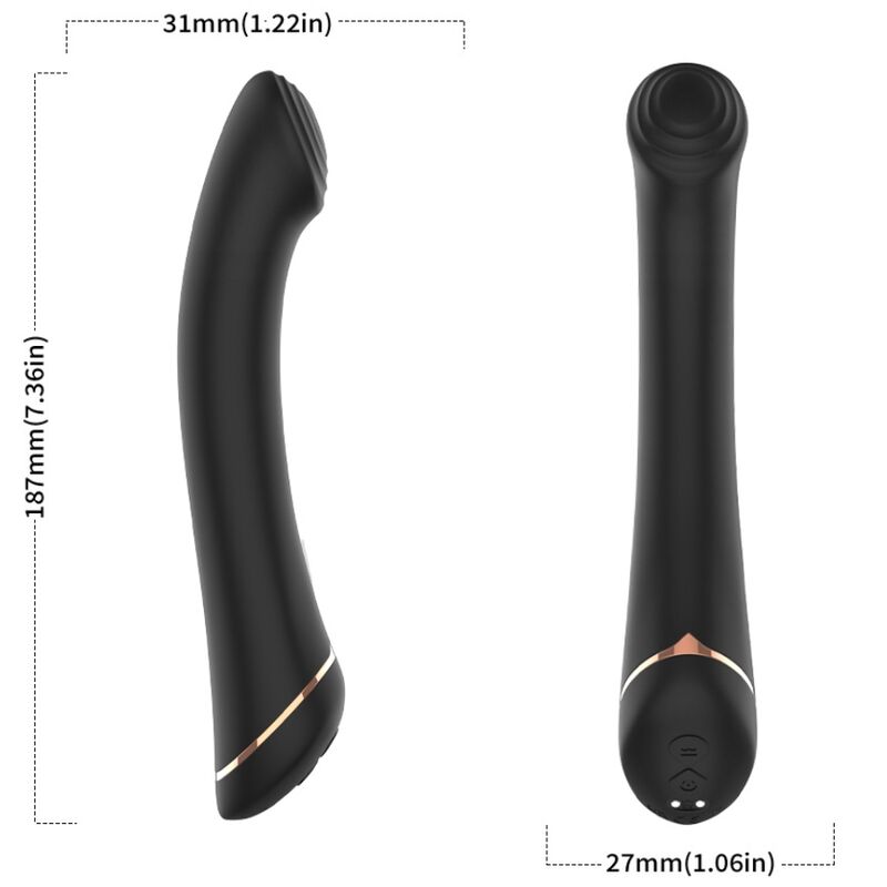 Vibrateur falt head silicone noir – Armony