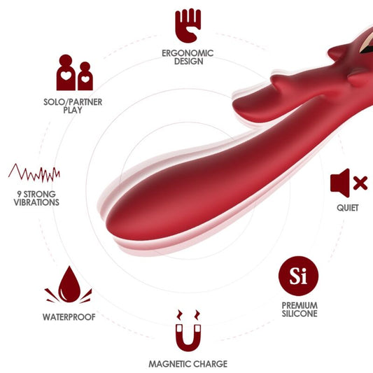 Vibrateur elk rabbit courbe rouge – Armony