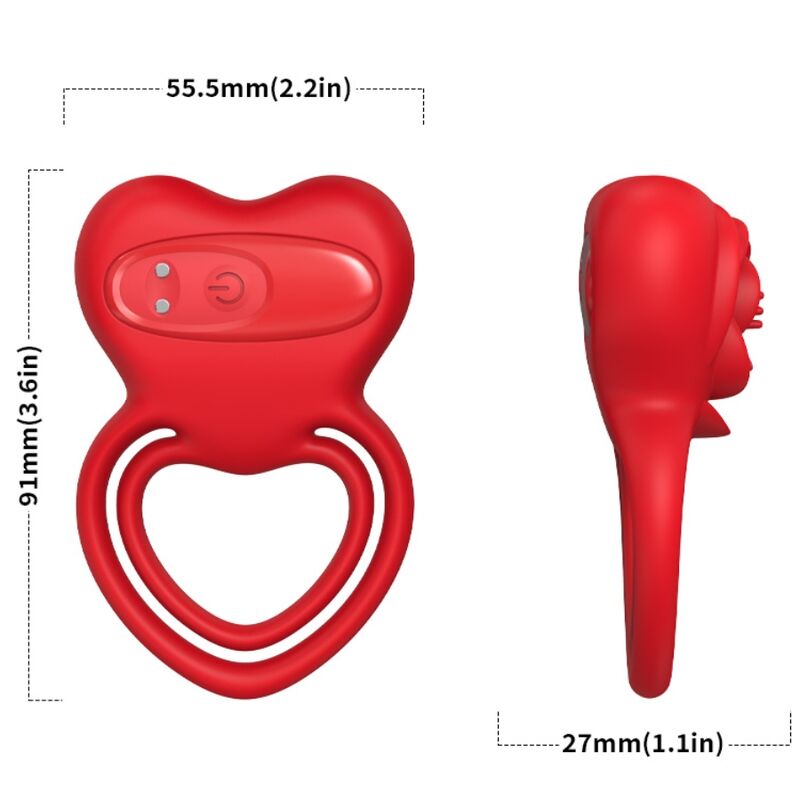Anneau vibrateur coeur rouge – Armony