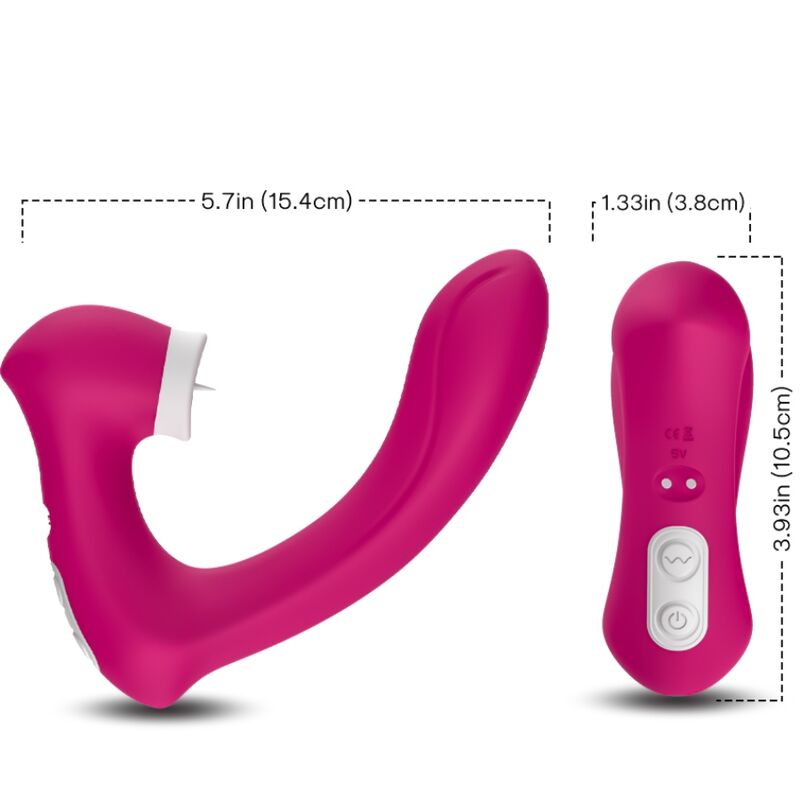 Secretkiss léchage de clit vibrant et vibrateur fuchsia courbé – Armony