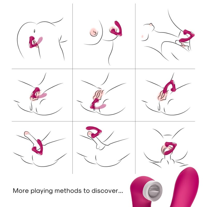 Secretkiss léchage de clit vibrant et vibrateur fuchsia courbé – Armony