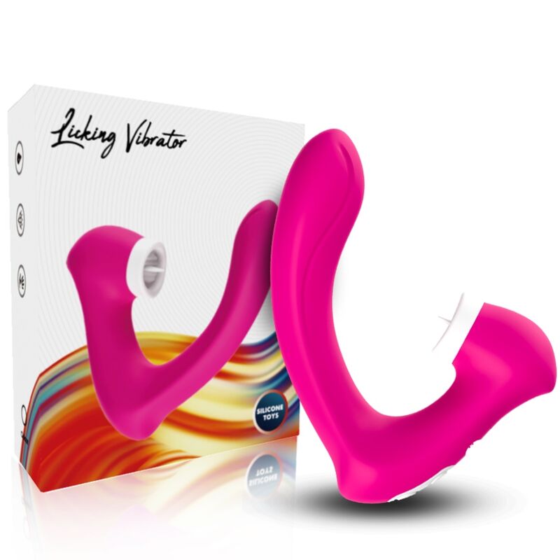 Secretkiss léchage de clit vibrant et vibrateur fuchsia courbé – Armony
