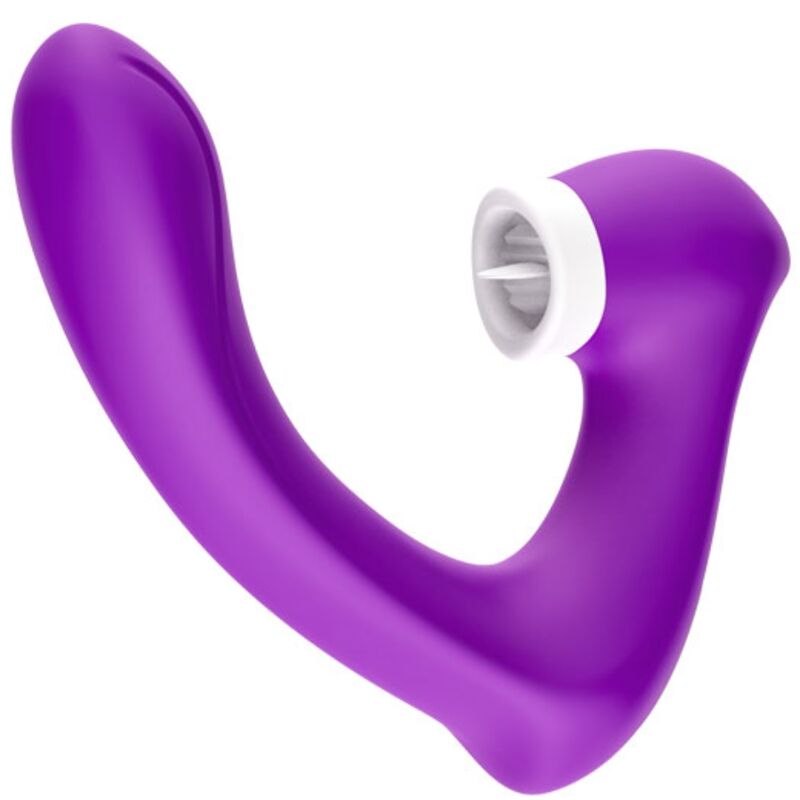 Secretkiss licking vibrant clito & vibrateur courbe violet – Armony