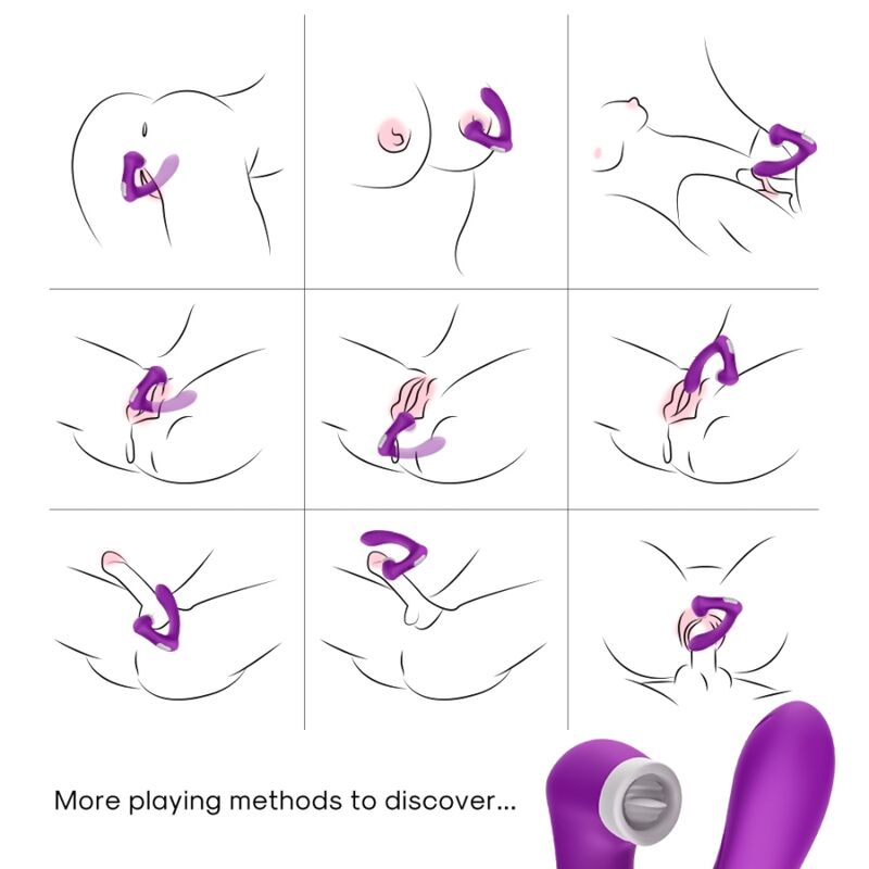 Secretkiss licking vibrant clito & vibrateur courbe violet – Armony