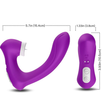 Secretkiss licking vibrant clito & vibrateur courbe violet – Armony