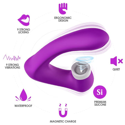 Secretkiss licking vibrant clito & vibrateur courbe violet – Armony