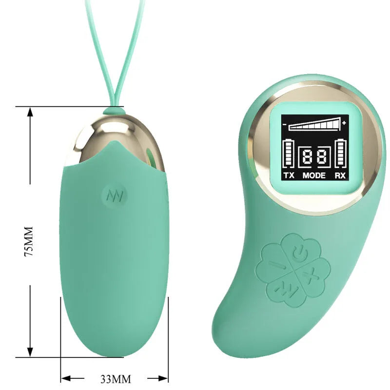 Pretty Love – Mine Doeufs Vibrants Télécommande Verte