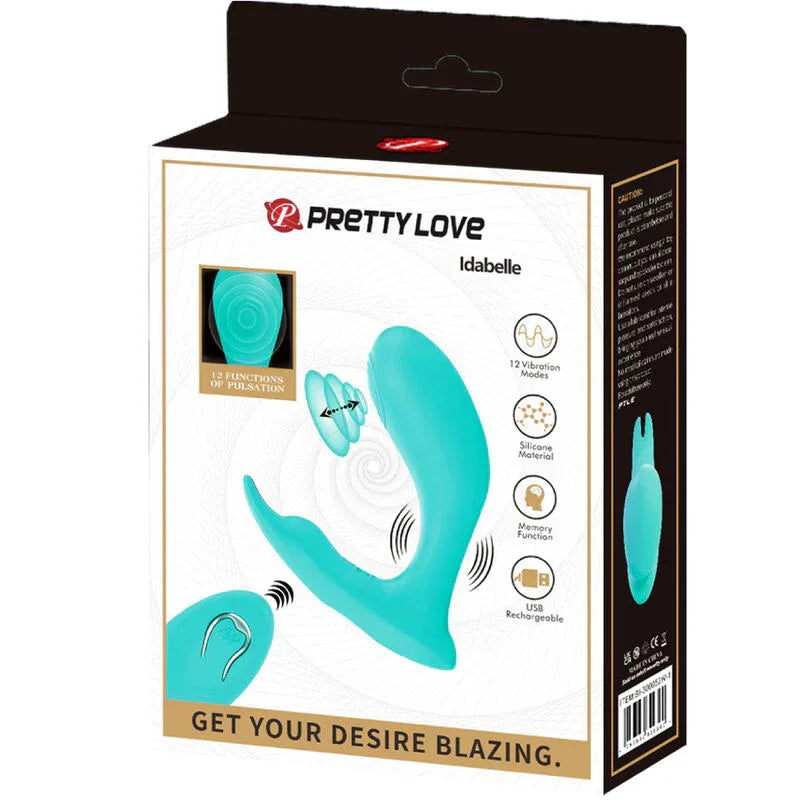 Pretty Love – Télécommande à Vibration et Pulsation Idabelle Bleu