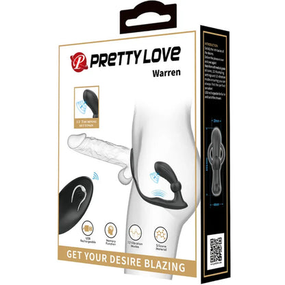 Pretty Love – Anneau Anal et Vibrateur Warren Noir