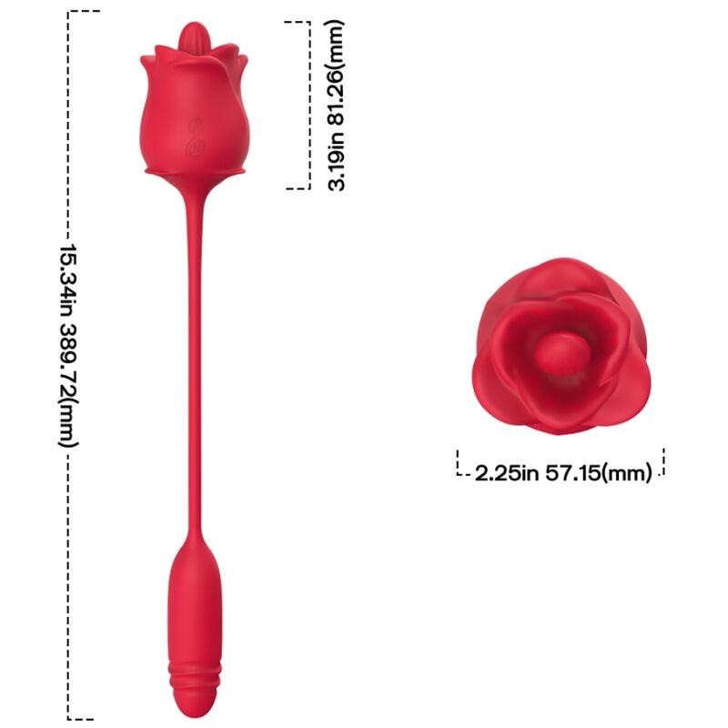 3-en-1 rose stimulateur aspiration et up&down avec queue rouge – Armony