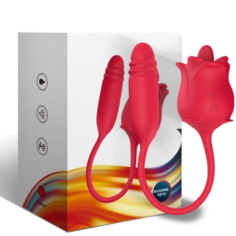 3-en-1 rose stimulateur aspiration et up&down avec queue rouge – Armony