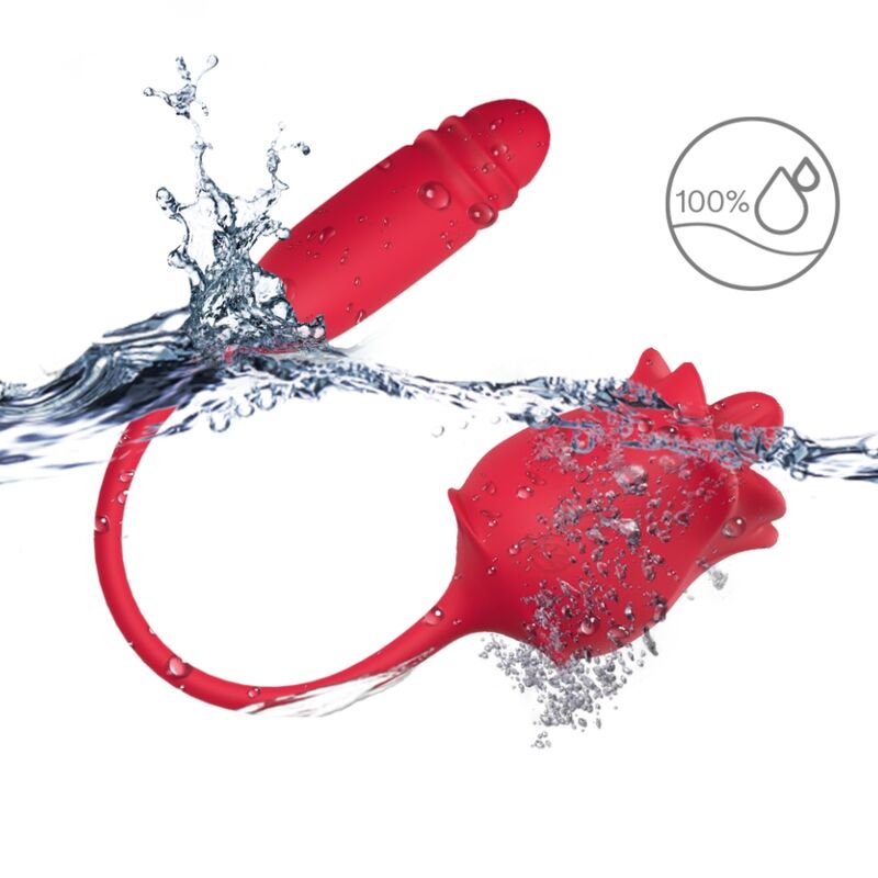 3-en-1 rose stimulateur aspiration et up&down avec queue rouge – Armony